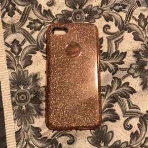 iPhone 7 pink glitter phone case